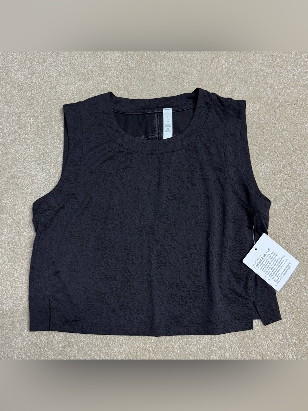 NEW Lululemon Cropped Train Tank Top Shirt Women 4 Small Gray Stretch Sleeveless